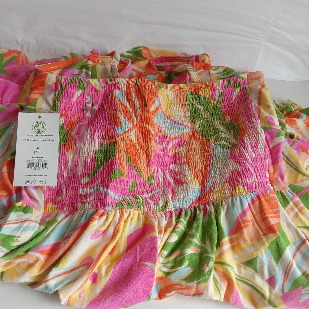 Tropical Floral Sundress Girl 7-9 - Picture 4 of 7